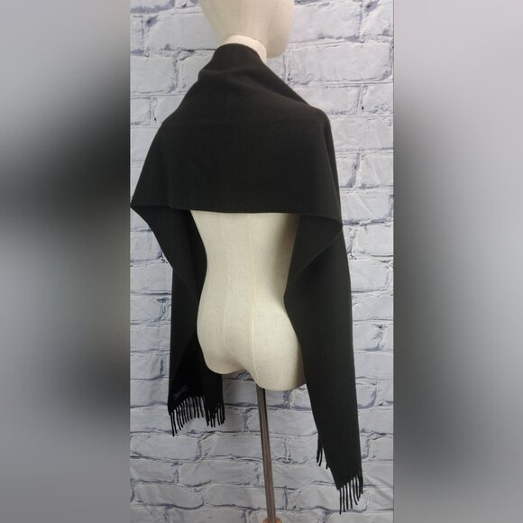 Burberry Men's Scarf Green Logo Knight Vintage Y2K 90s Lambswool England 12"x68" - Picture 10 of 15